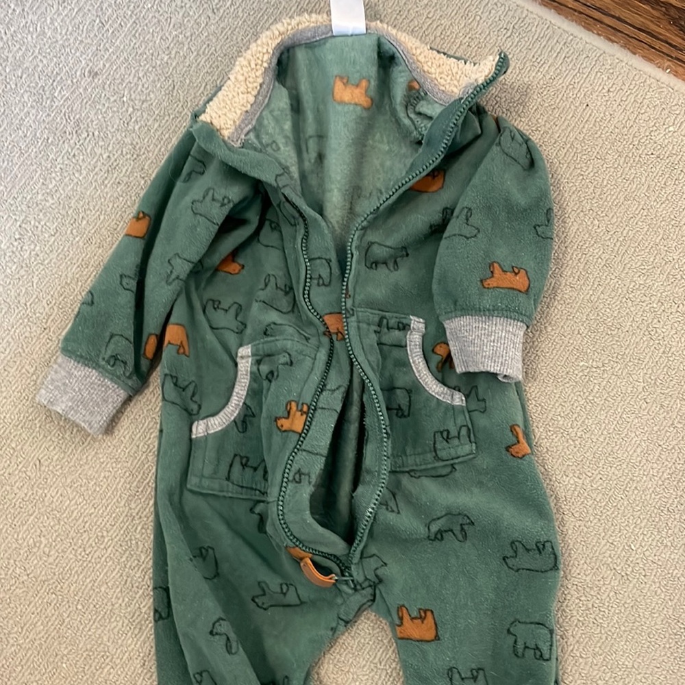 9 month fleece bear onesie